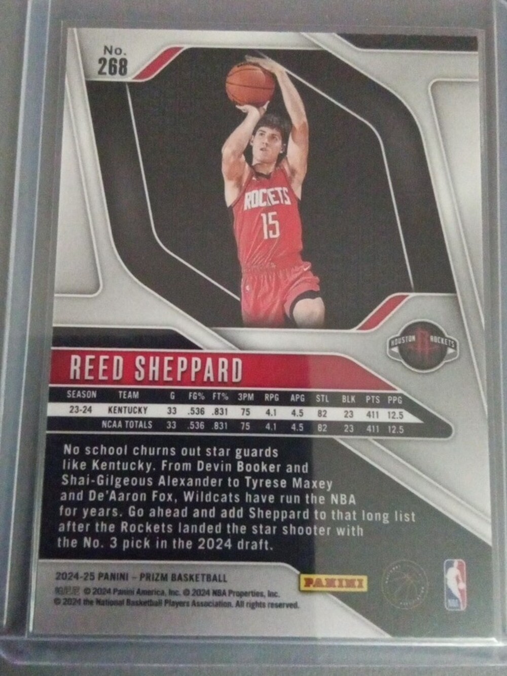 Panini Reed Sheppard Rookie Cards - Red Accents - Picture 14 of 14